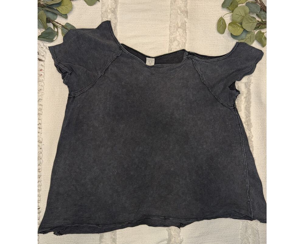 Free People We Free the Free One Shoulder Tee in Gray